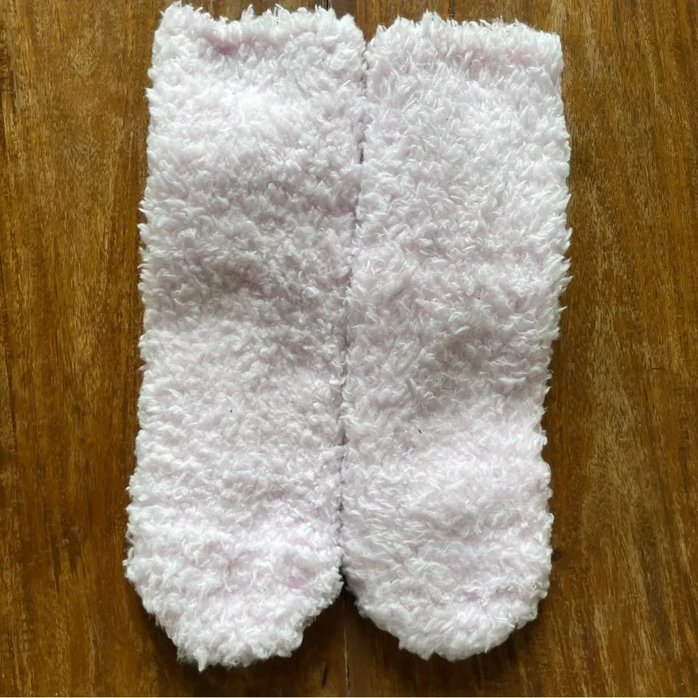 Fluffy Girls Pink Non-Slip Socks 8-12 years Warm Cozy Cabin